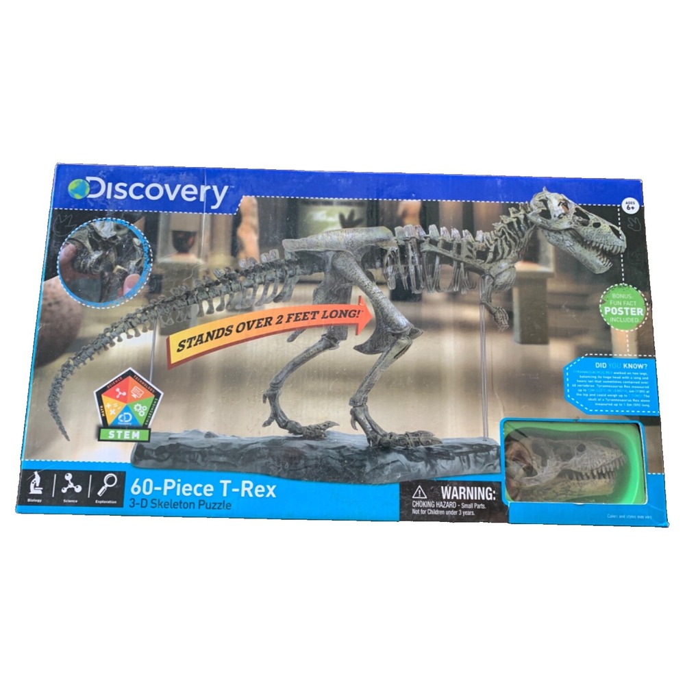 Discovery 60 Piece T-Rex 3-D Skeleton Puzzle Over 2 FEET Tall FREE Poster incl!